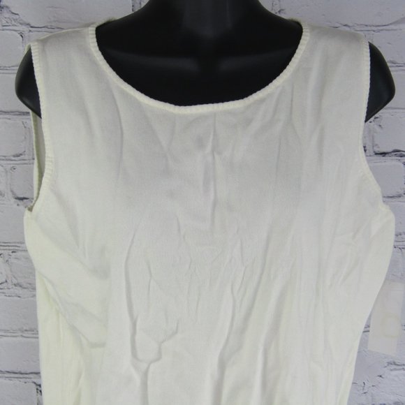 Ella Rose Women's The Majestic Cotton Blend Sleeveless Top Blouse Cream XL - Picture 2 of 8